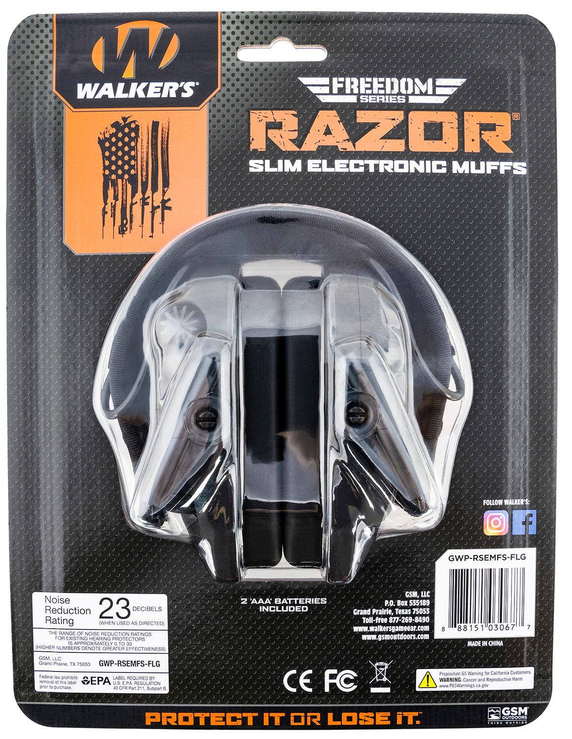WLKR GWP-RSEMFS-FLG    RAZR FREEDOM MUFF FLG