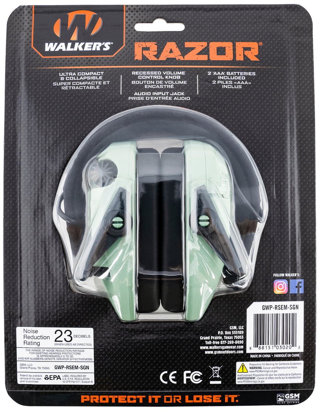 WLKR GWP-RSEM-SGN      RAZR SLIM ELC MUF SAGE GRN