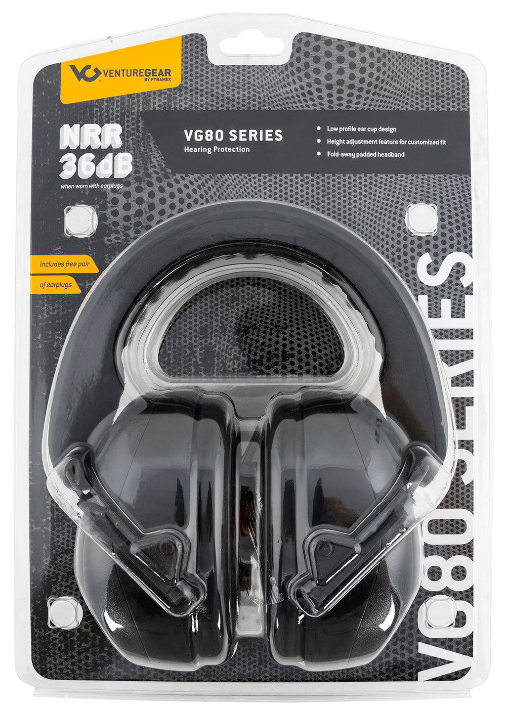 PYRA.VGPM8011C   EARMUFFS BLACK    NRR26 CLAM PACK