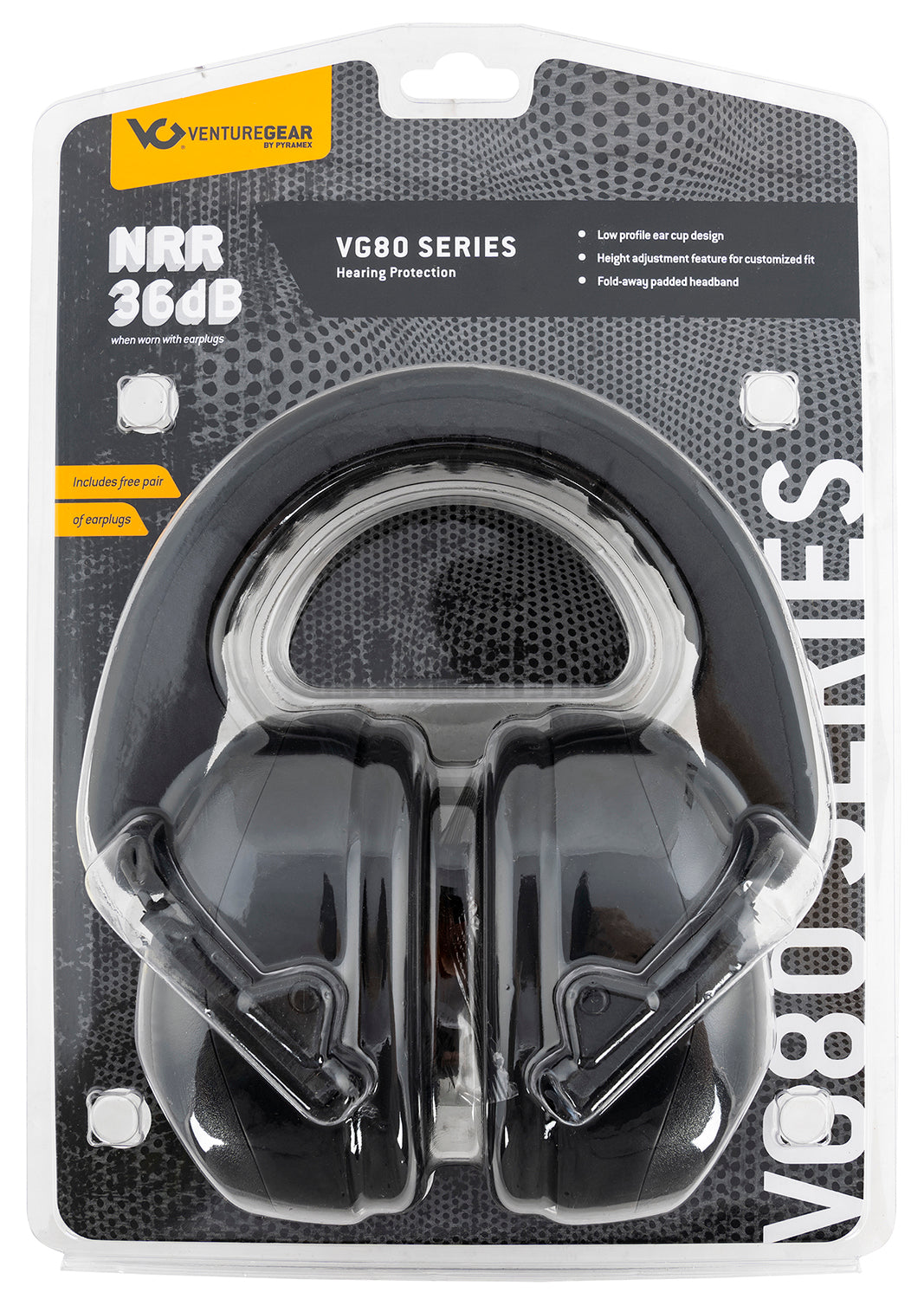 PYRA.VGPM8011C   EARMUFFS BLACK    NRR26 CLAM PACK