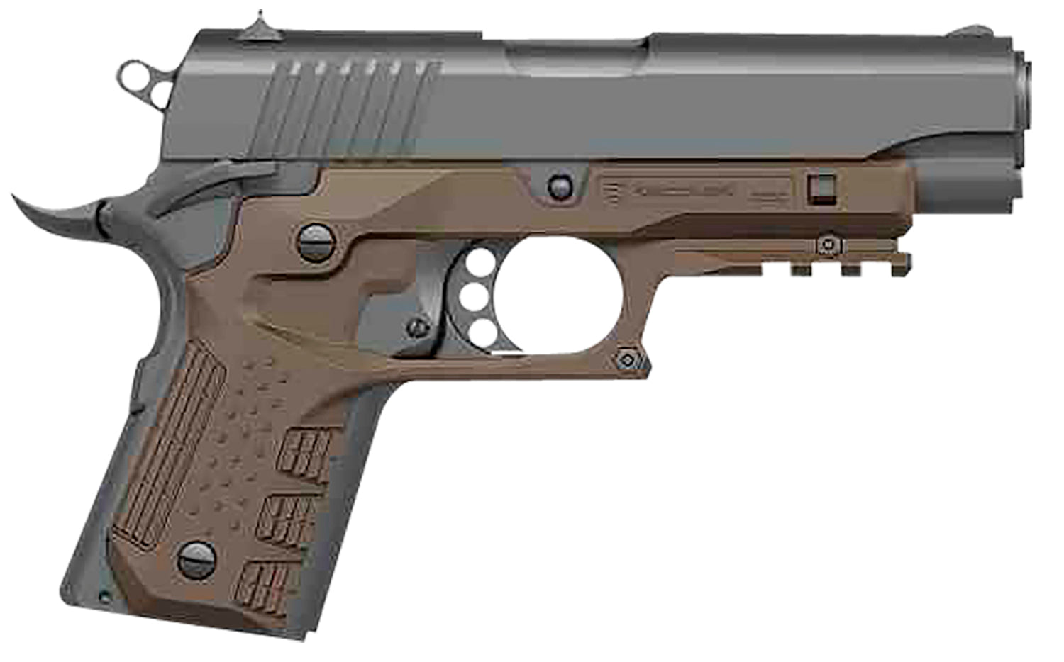 REC CC3C-02      1911 COMP GRIP AND RAIL SYS TAN