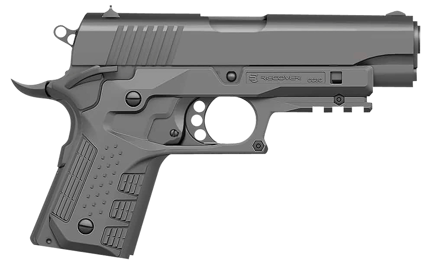 REC CC3C-04      1911 COMP GRIP AND RAIL SYS GREY