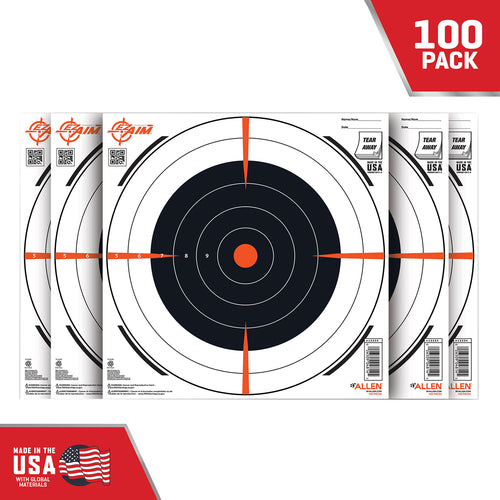 ALLEN 15334100 EZ AIM PAPER   12X12 BULLSEYE   100