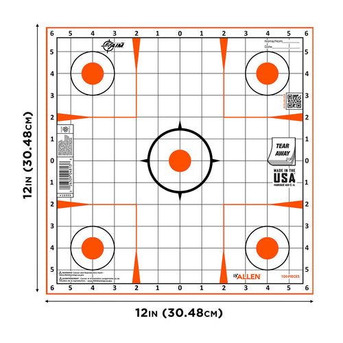 ALLEN 15333100 EZ AIM PAPER   12X12 SIGHT GRID 100