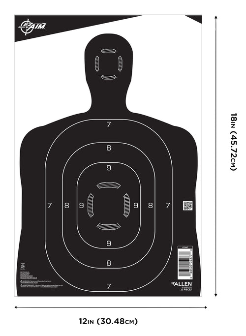 ALLEN 15447  EZ AIM  SILHOUETTE TRGT 12X18 25 PK