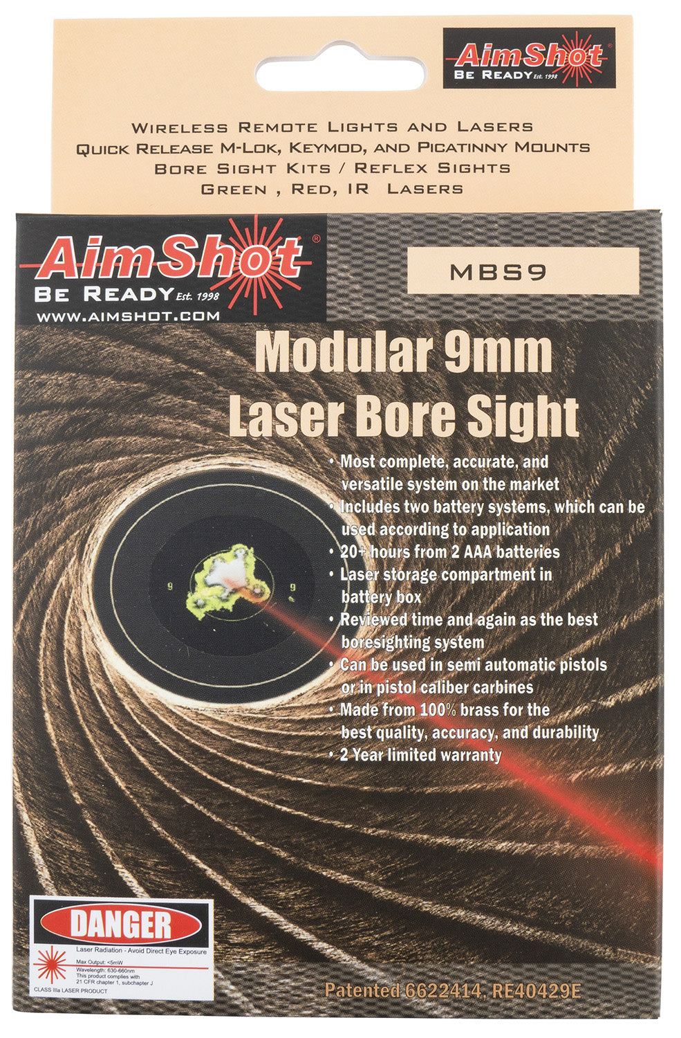AIMS MBS9          MODULAR BORE SIGHT 9MM