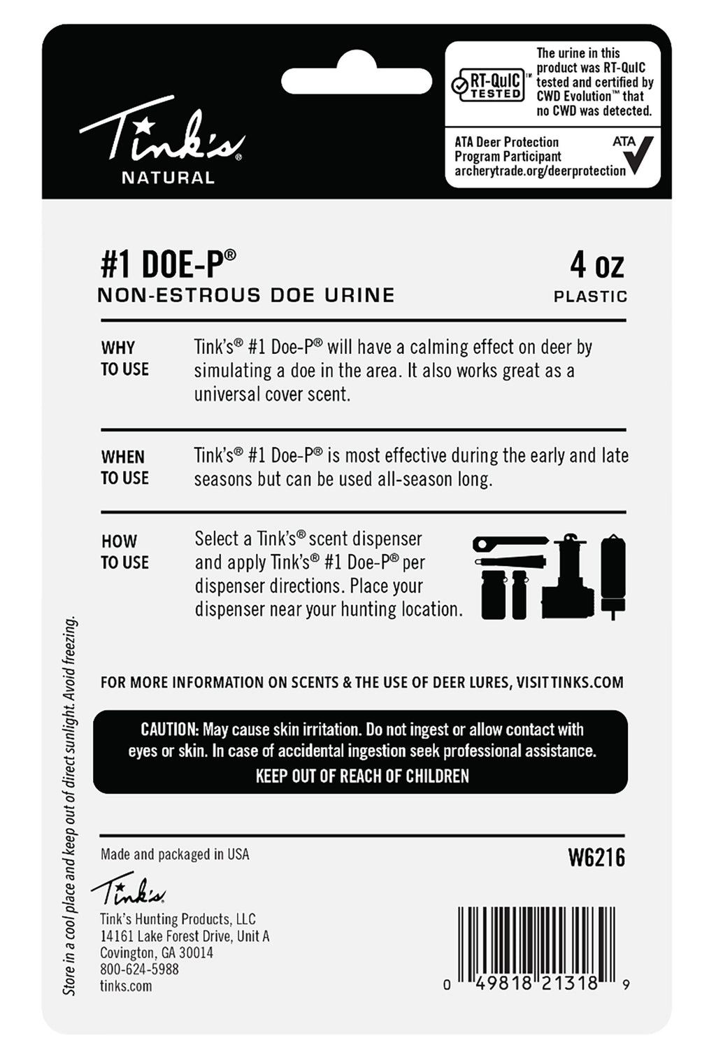 TINKS W6216    #1 DOE-P NON-ESTROUS PLASTIC
