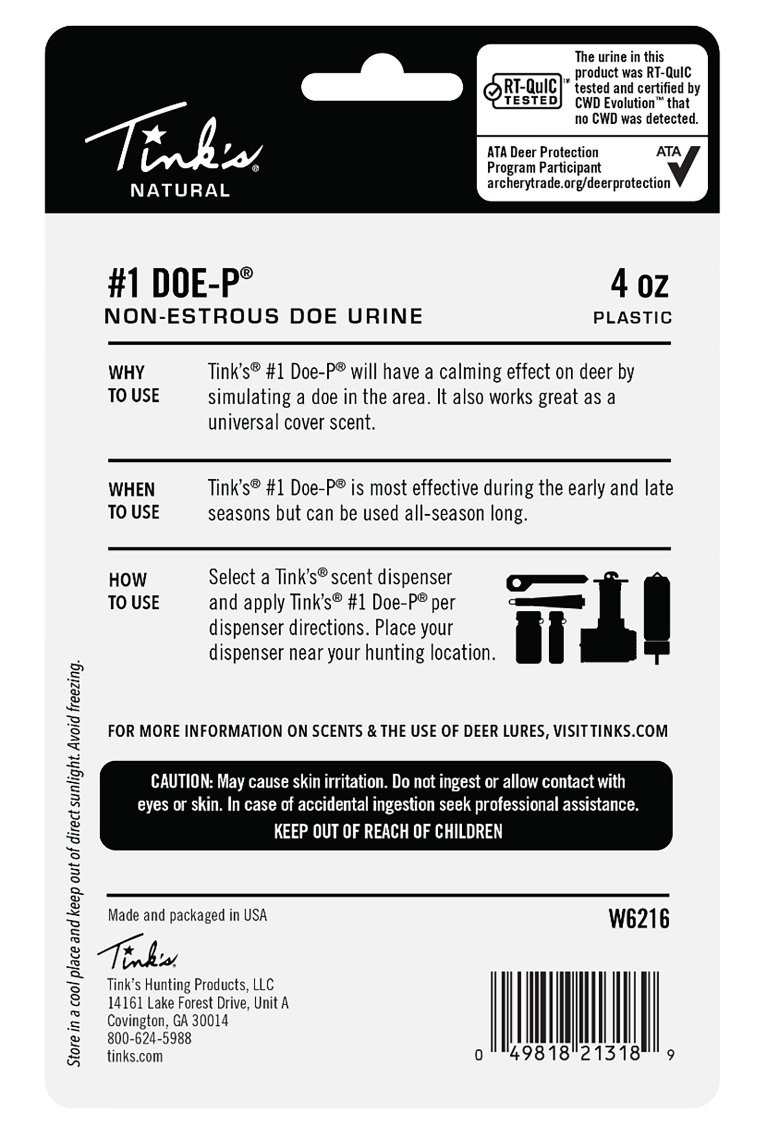TINKS W6216    #1 DOE-P NON-ESTROUS PLASTIC