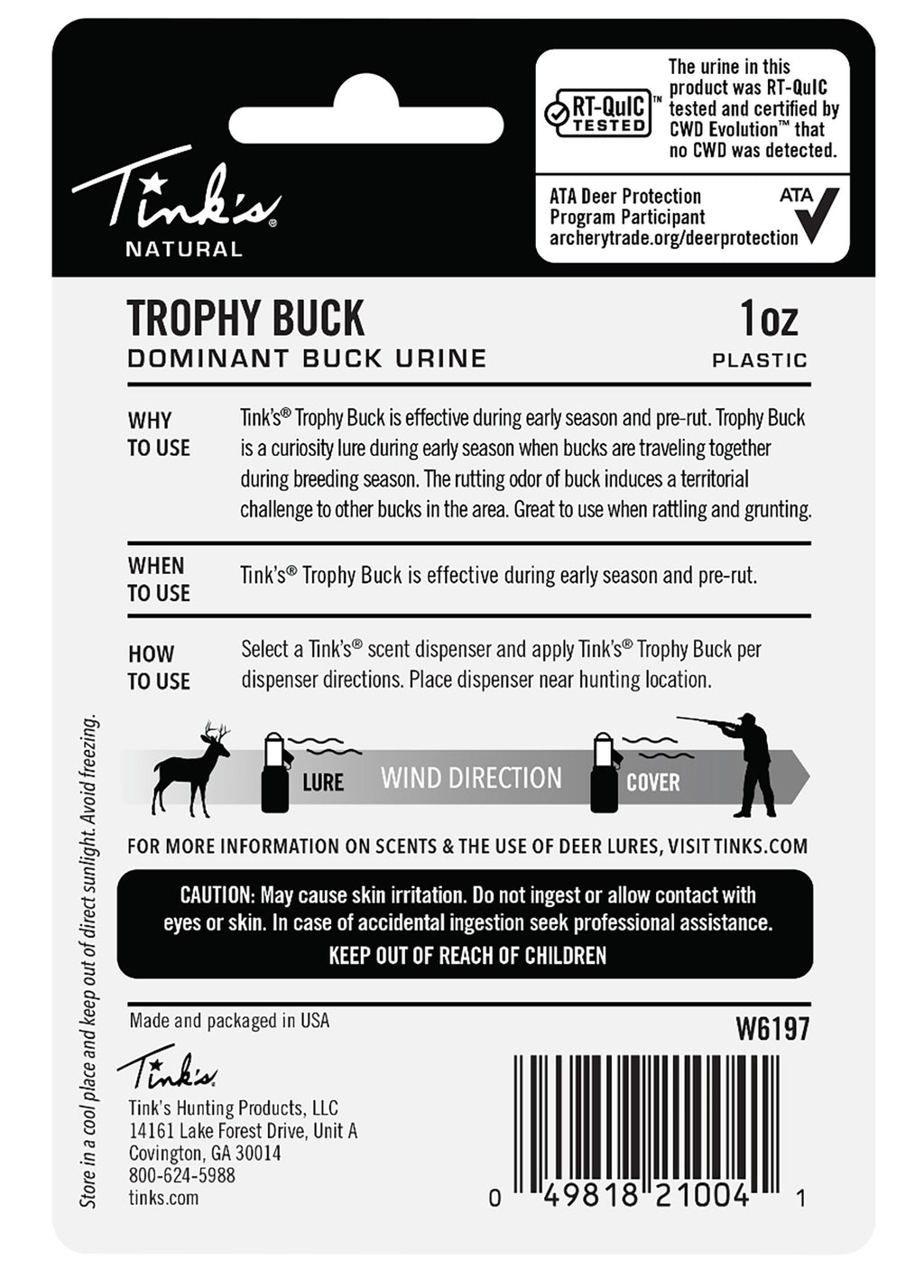 TINKS W6197    TROPHY BUCK SQUEEZE W/MINI-BOMB