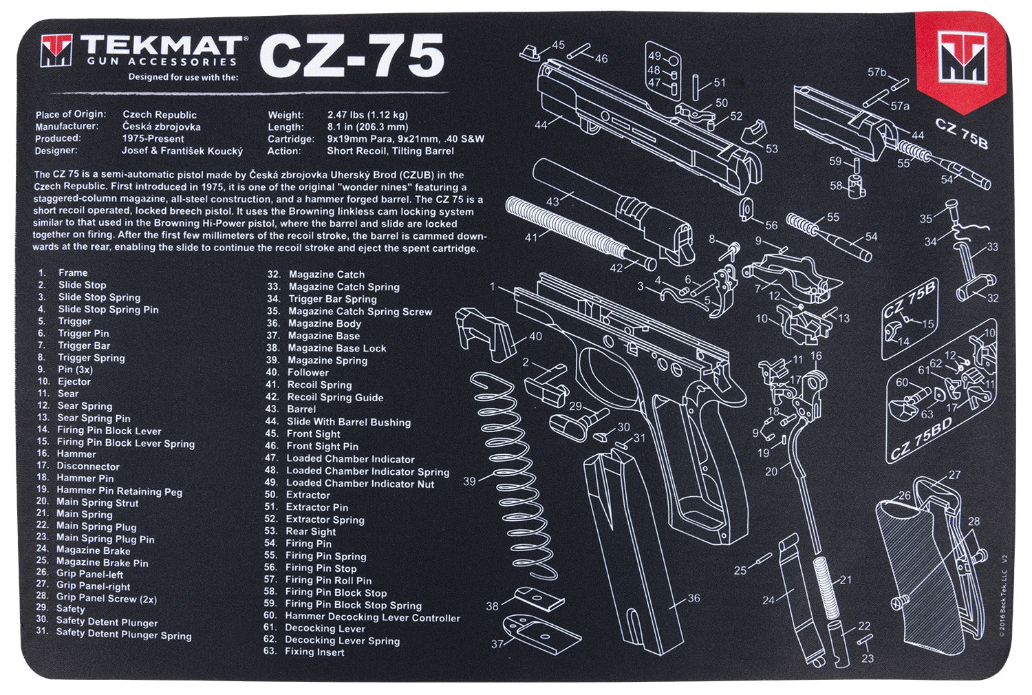 TEKMAT TEKR17CZ75          CZ-75 GUN          MAT