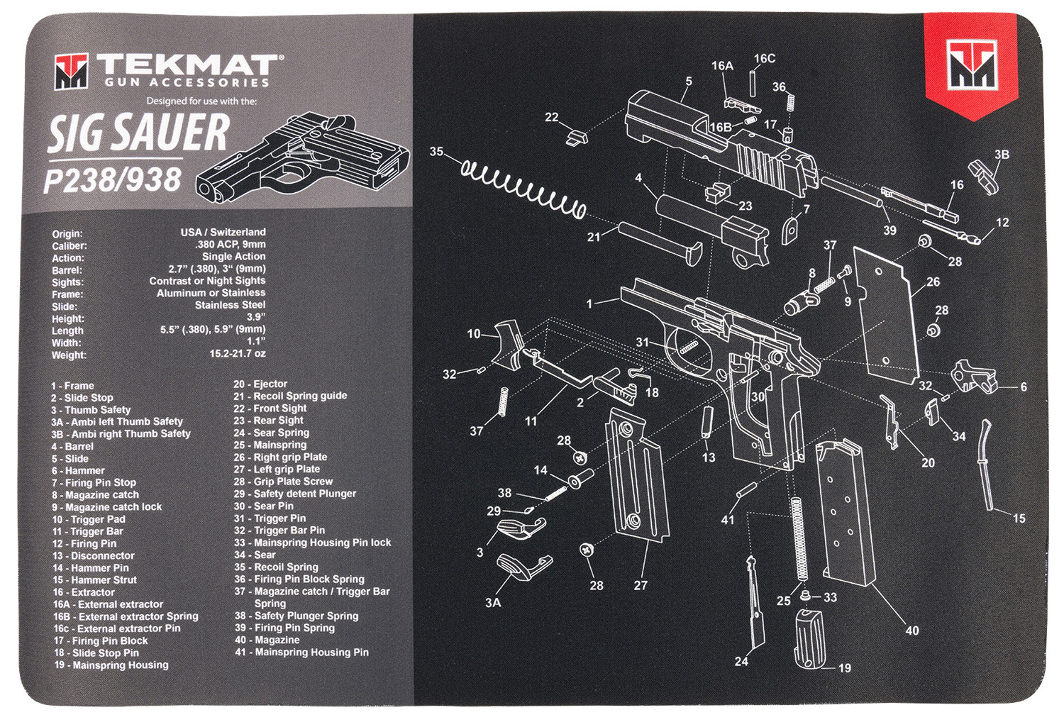 TEKMAT TEKR17SIGP238       SIG P238  GN  MAT