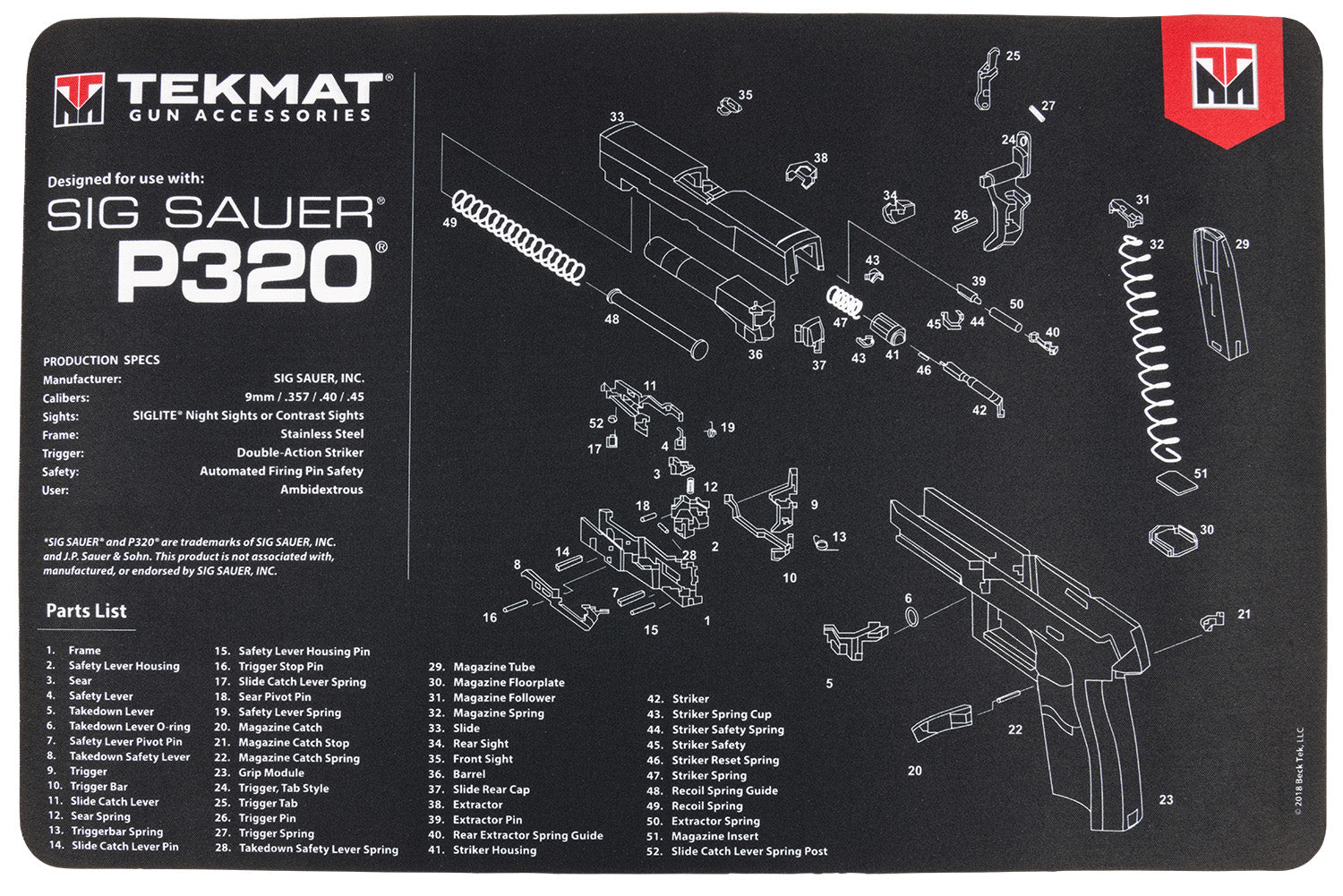 TEKMAT TEKR17SIGP320       SIG P320 GN  MAT