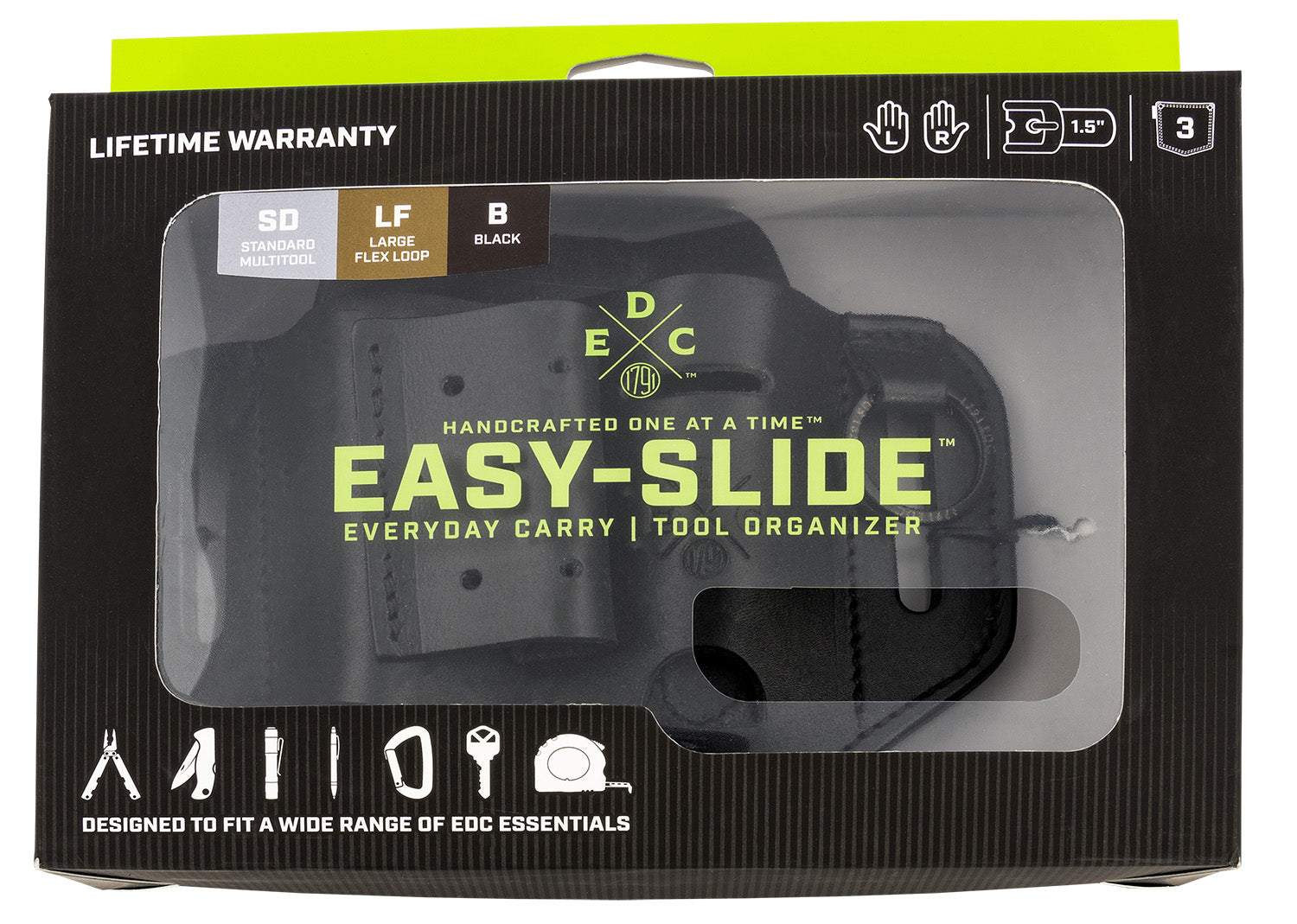 1791 ST-ES-LF-BLK-A  EDC STANDARD ESY SLIDE LG BLK