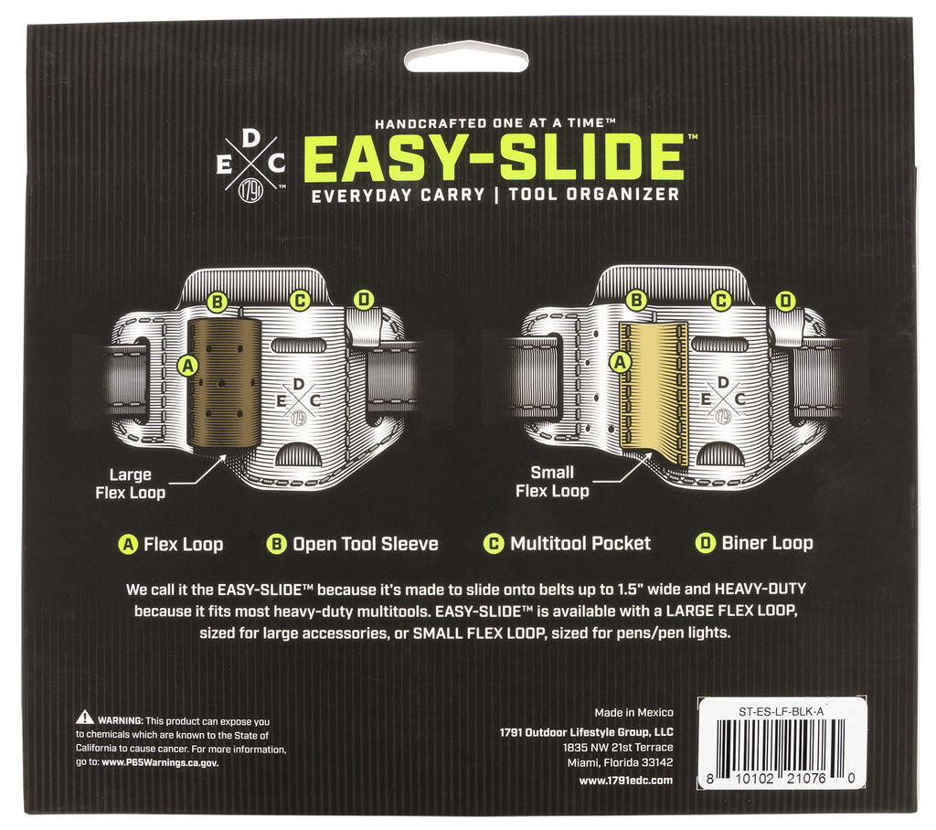 1791 ST-ES-LF-BLK-A  EDC STANDARD ESY SLIDE LG BLK