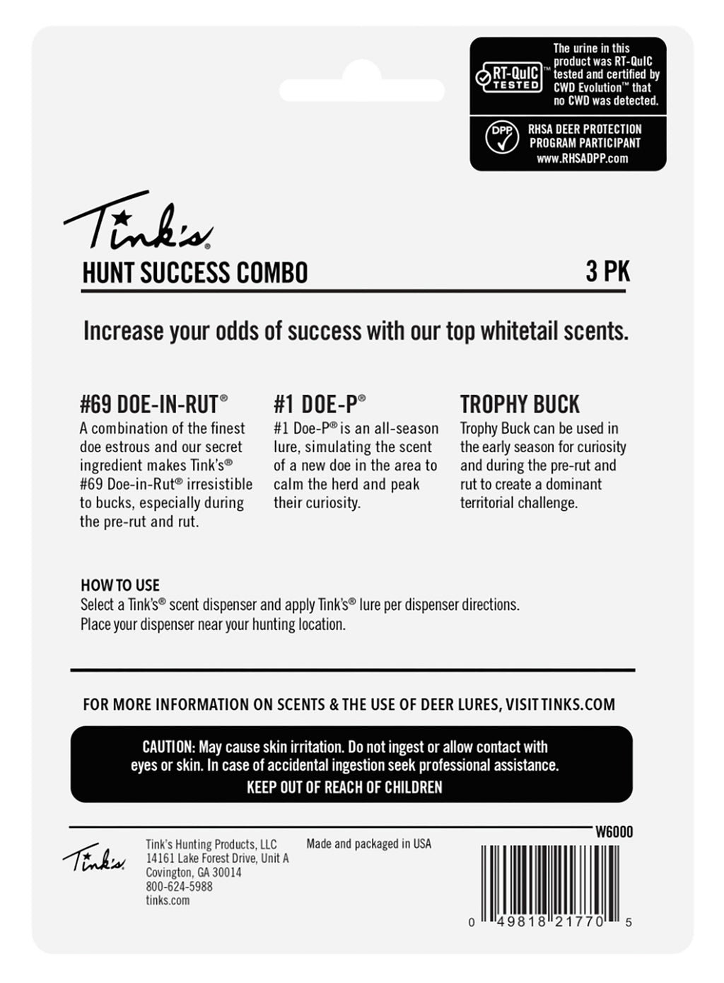 TINKS W6000    HUNT SUCCESS KIT NATURAL   1 OZ