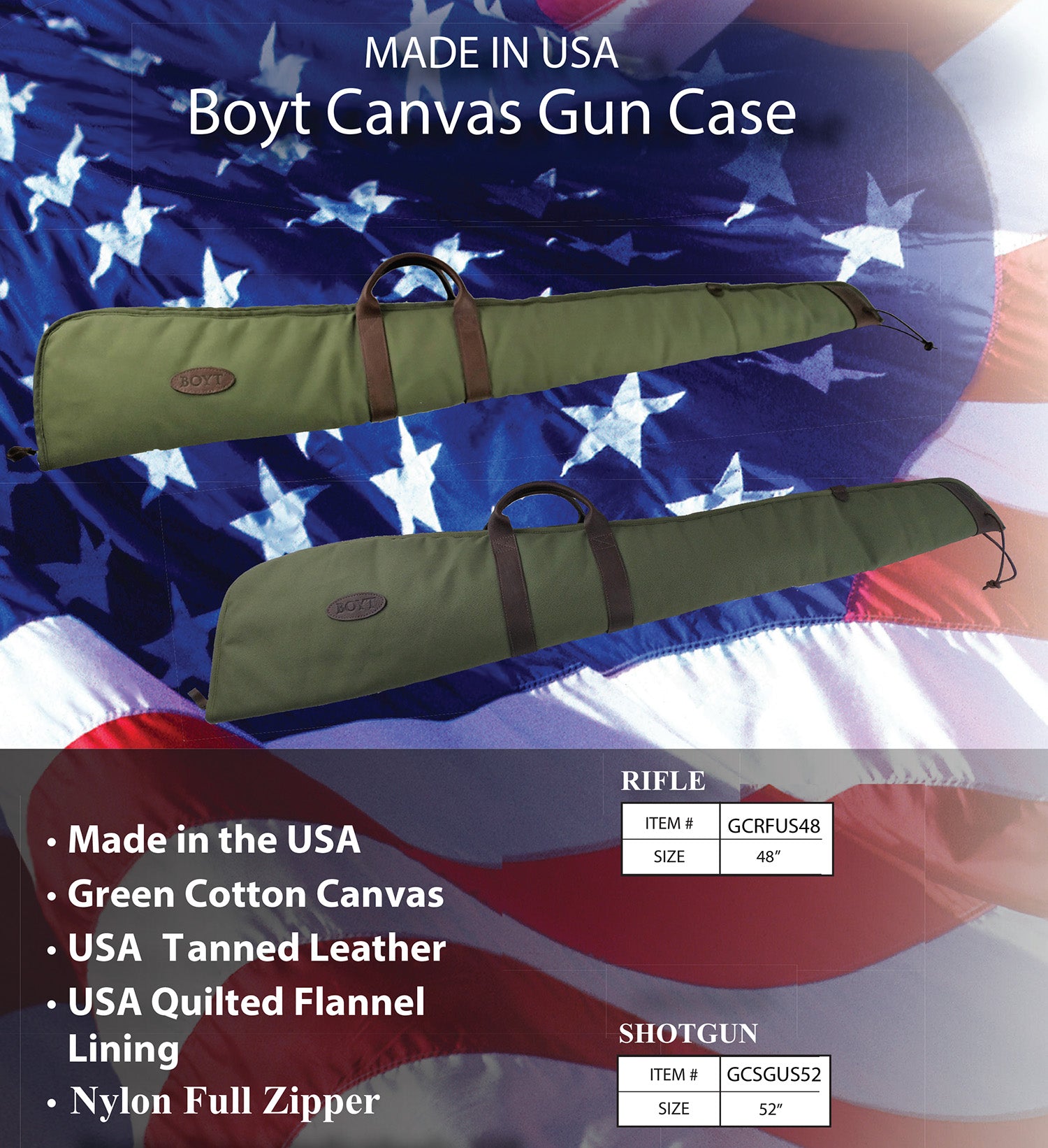 BOYT GCSGUS52   CANVAS LG CASE  SZ 52  GRN