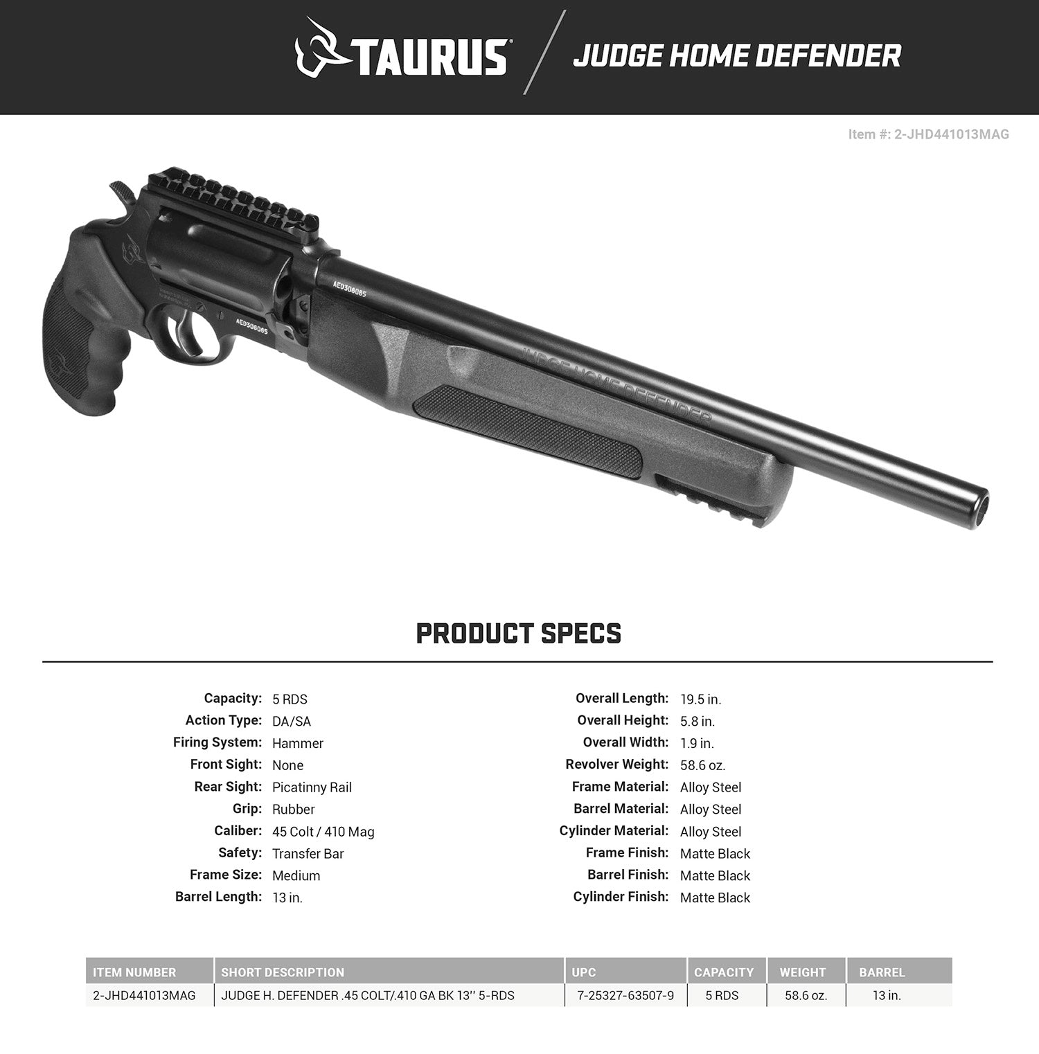 TAU 2-JHD441013MAG   JDG 45C/410  13      5R   BLK