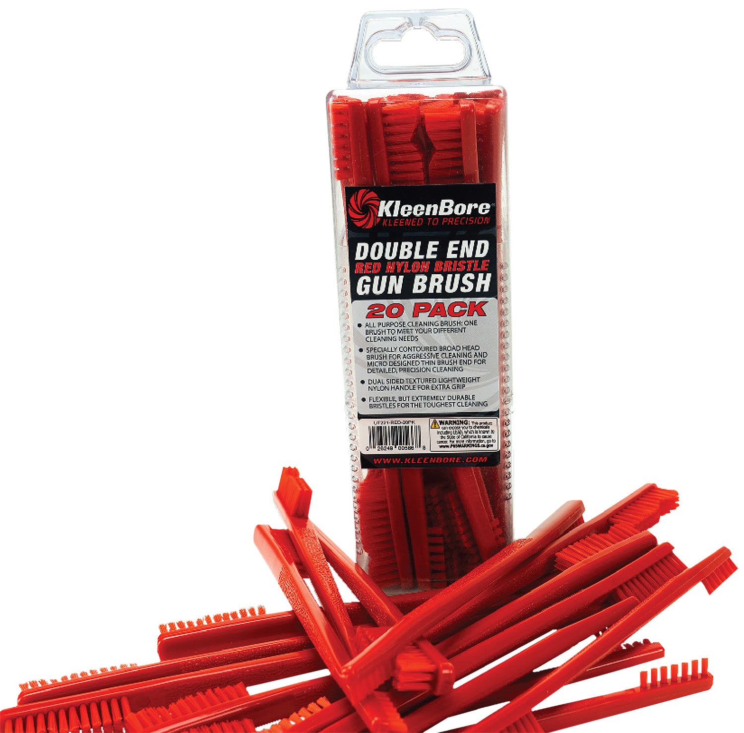 KLN UT221RED20PK DBL END RED NYLON BRSTL GNBRUSH