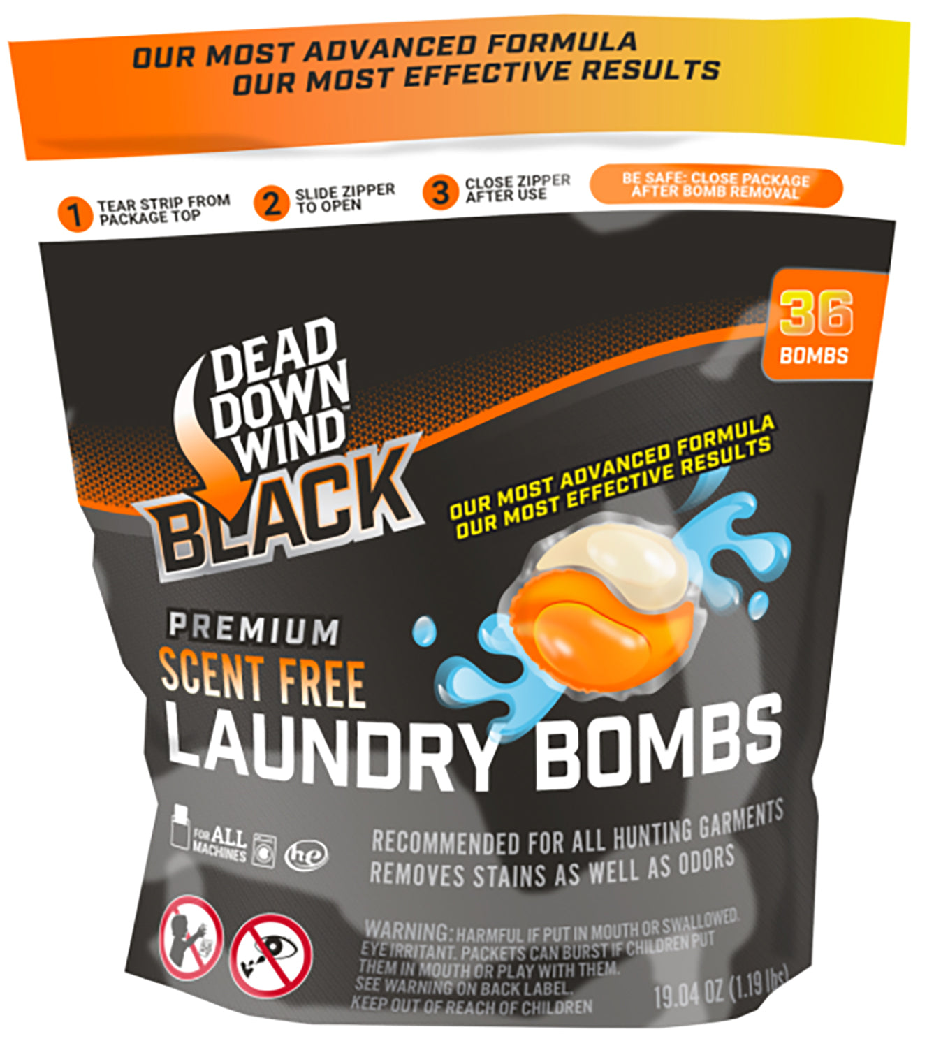 DDW 118418     BLACK PREM LAUNDRY BOMBS 36CT