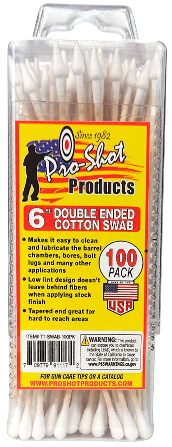 PROSHOT TT-SWAB-100    6" DOUBLE ENDED COTTON SWAB