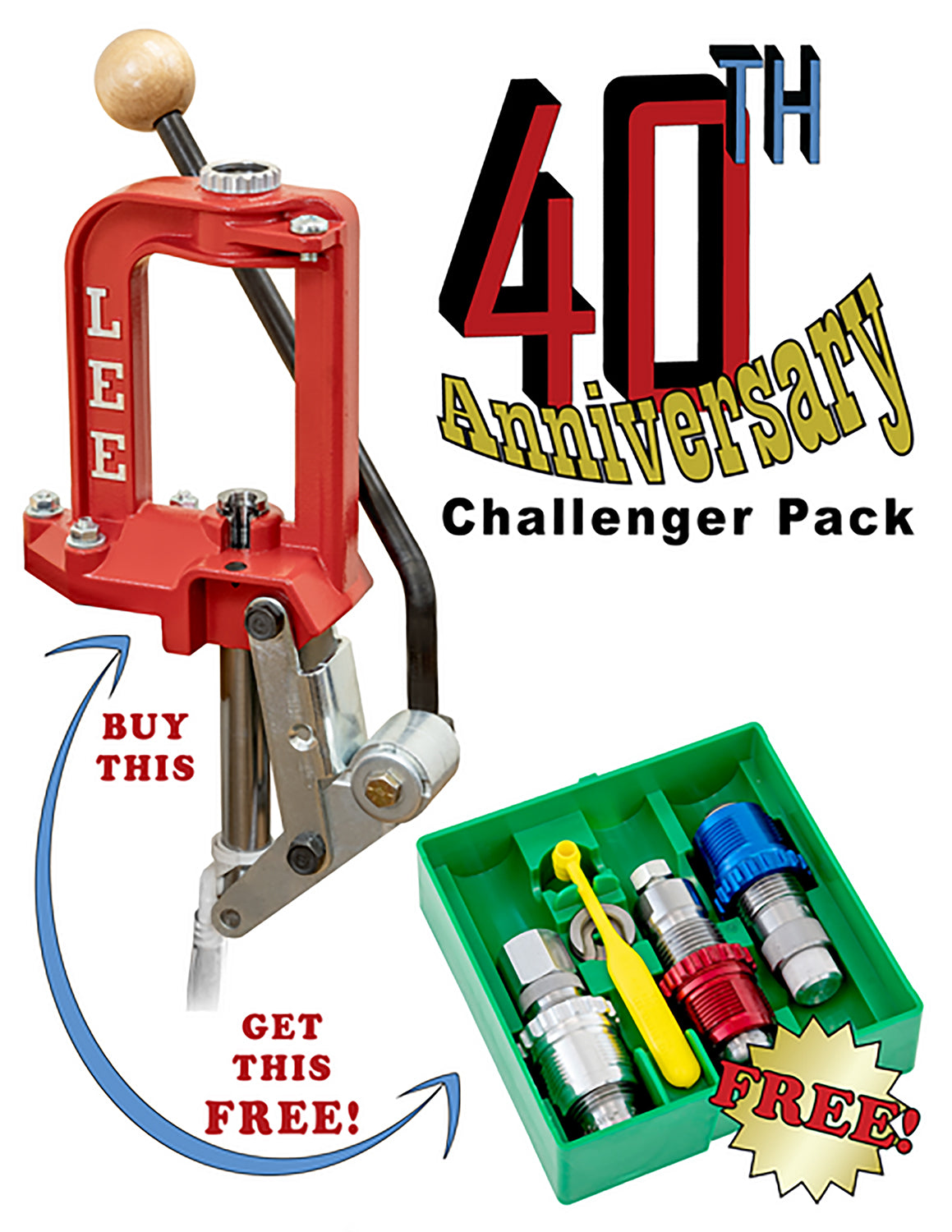 LEE 92135 CHALLENGER PRESS W/BREECH LK/45ACP DIES