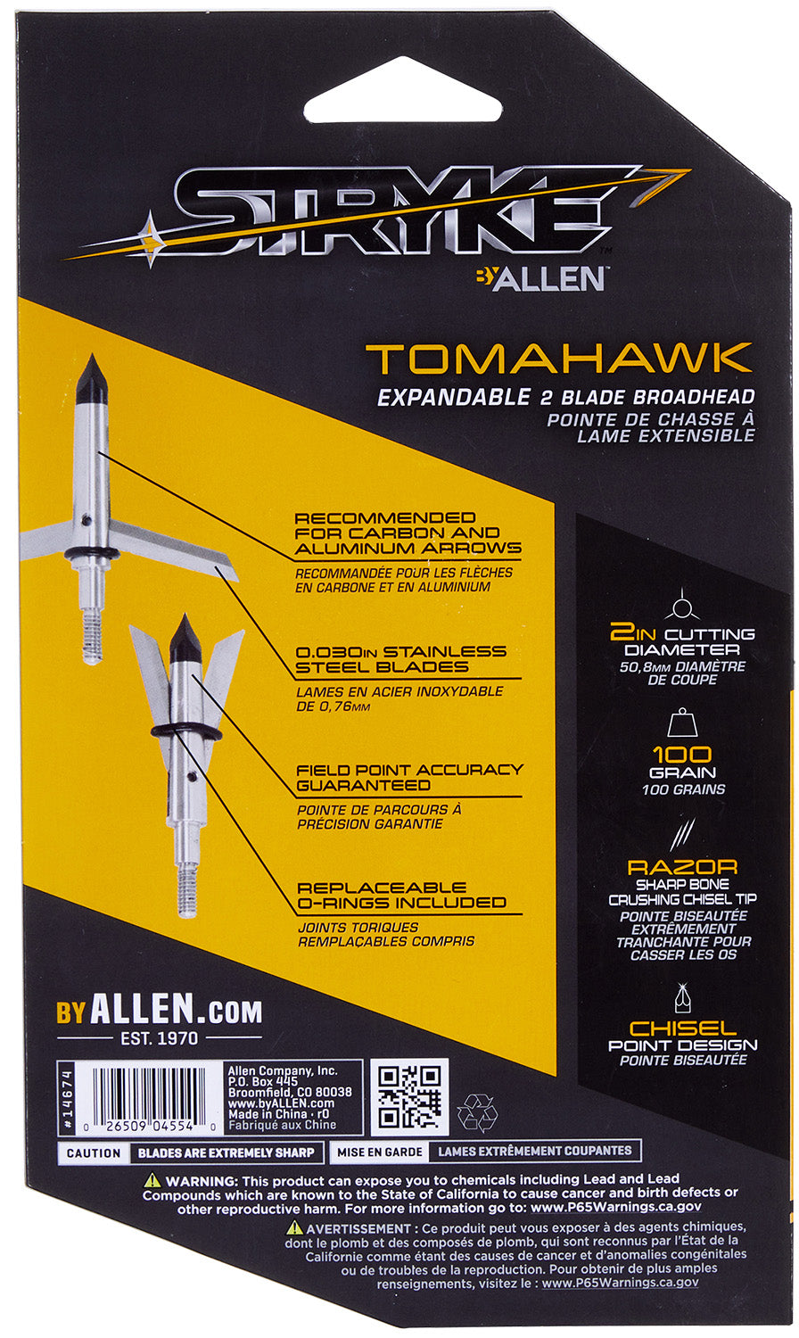 ALLEN 14674  TOMAHAWK EXPANDABLE BROADHD 100GR 3PK