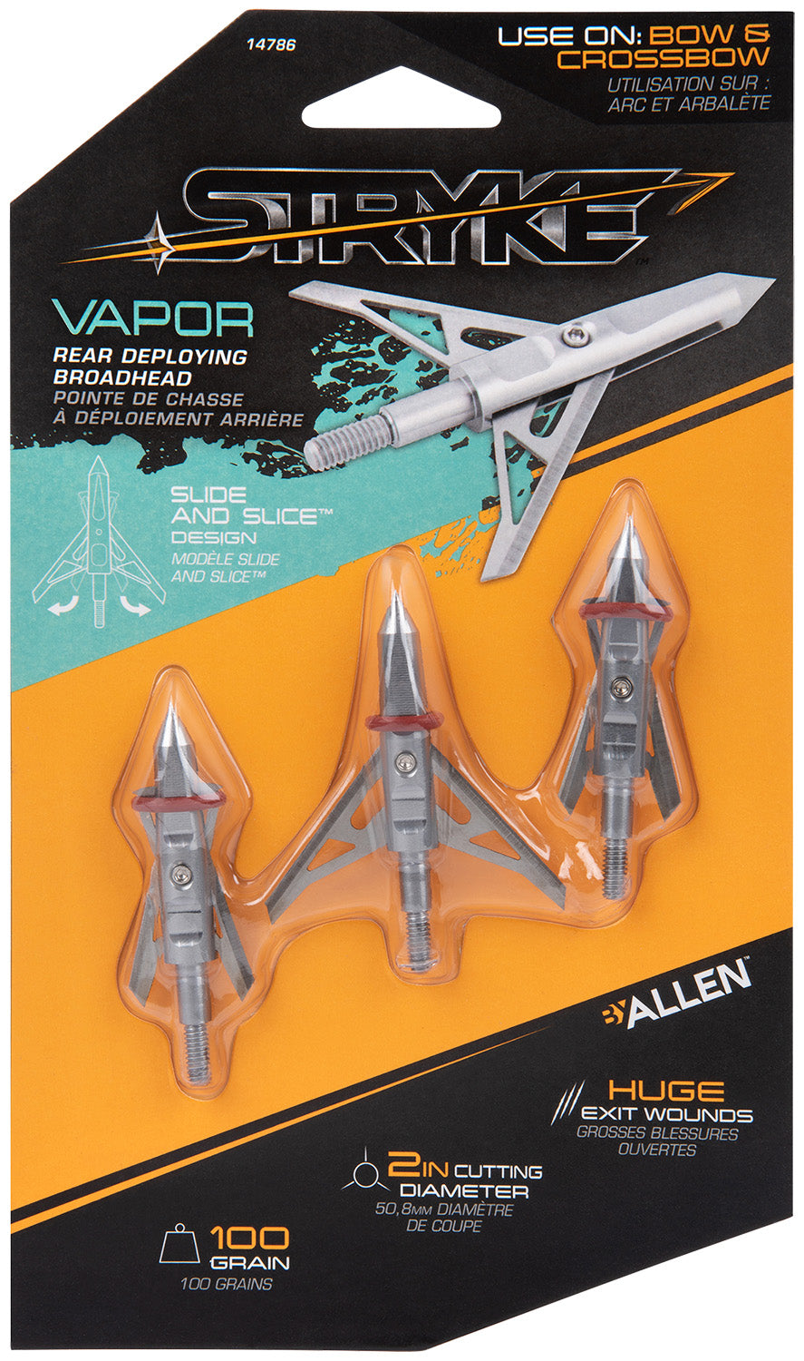 ALLEN 14786  REAR DEPLOYING BROADHEAD 100GR 3PK
