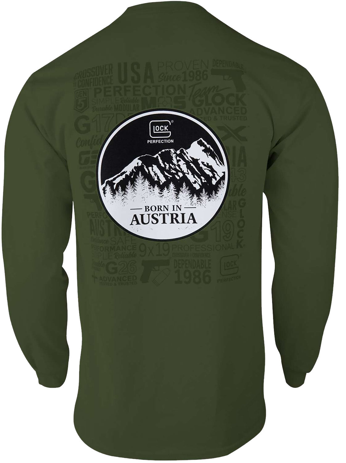 GLK AP96069    BORN IN AUSTRIA LS SHIRT MILGRN  2X