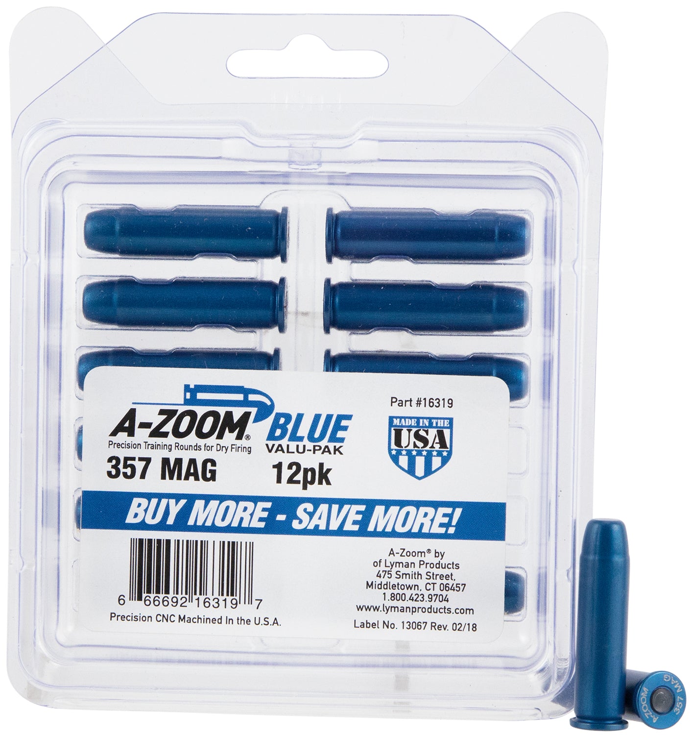 AZOOM 16319      BLUE SNAP CAPS 357MAG        12PK