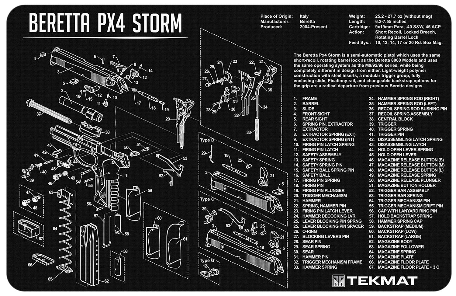 TEKMAT TEK-R17-BER-PX4       17X11 BER PX 4 STORM