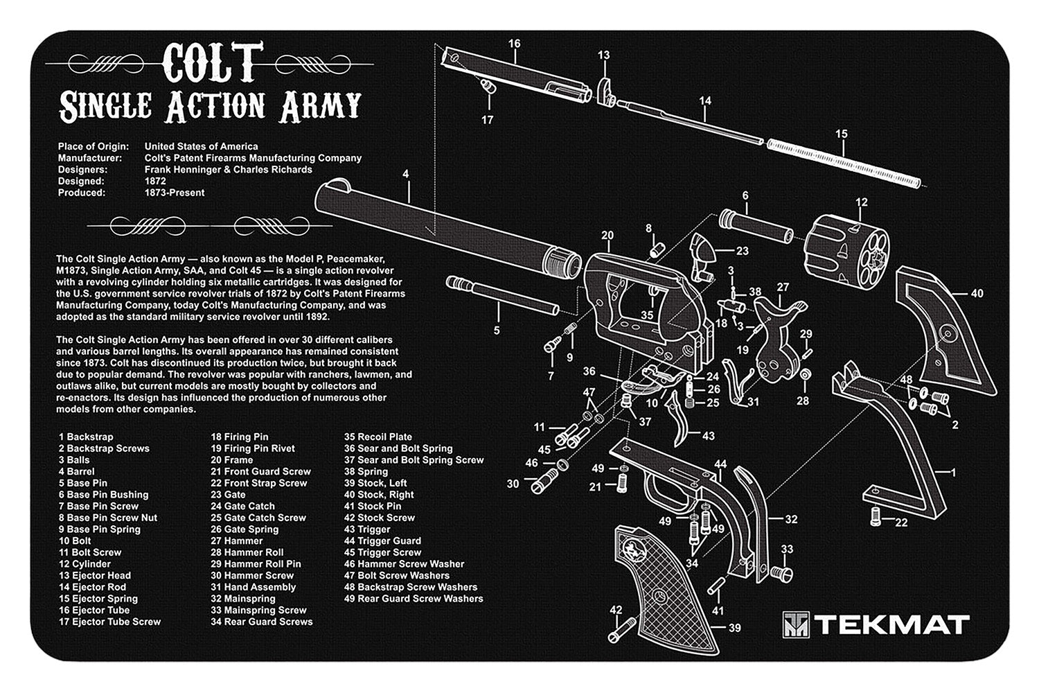 TEKMAT TEK-R17-SAA           17X11 COLT SA ARMY