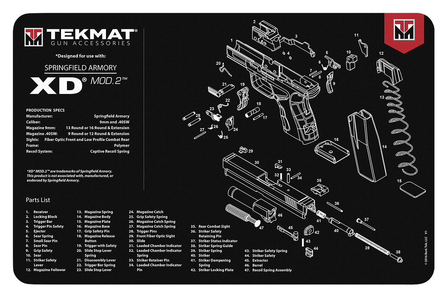 TEKMAT TEK-R17-XDMOD2      17X11 SPG XD-M  MOD2