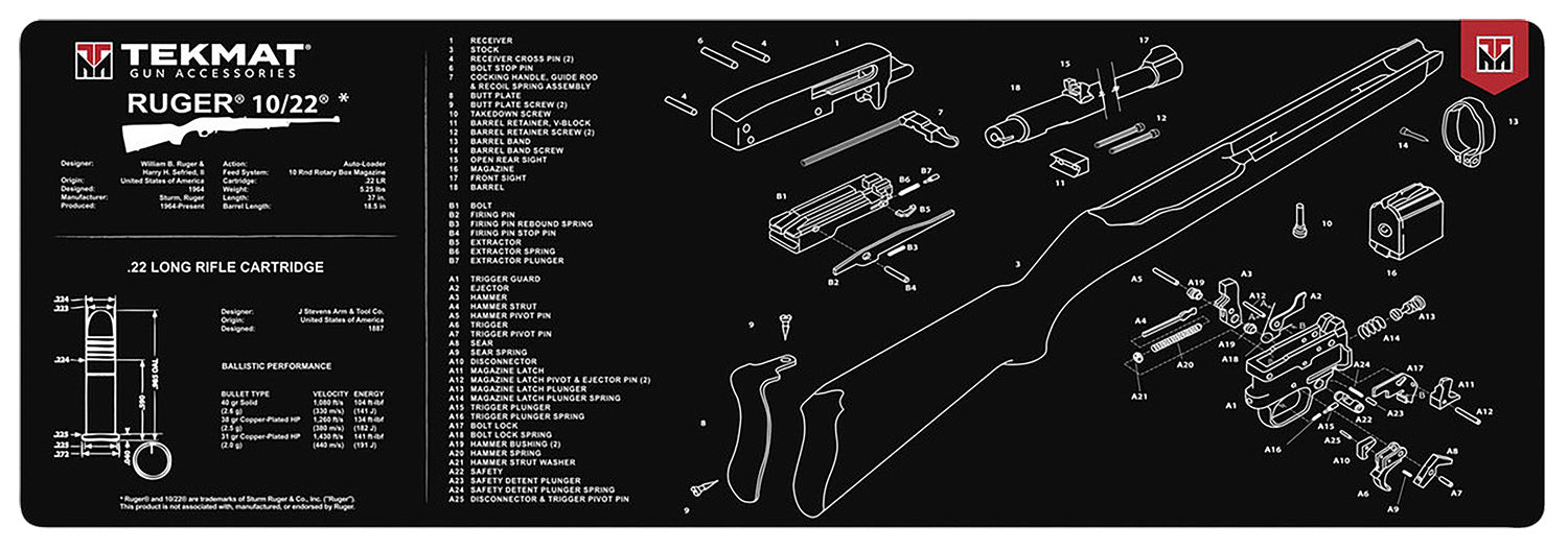 TEKMAT TEK-R36-1022        36X12 LG RUGER 10/22