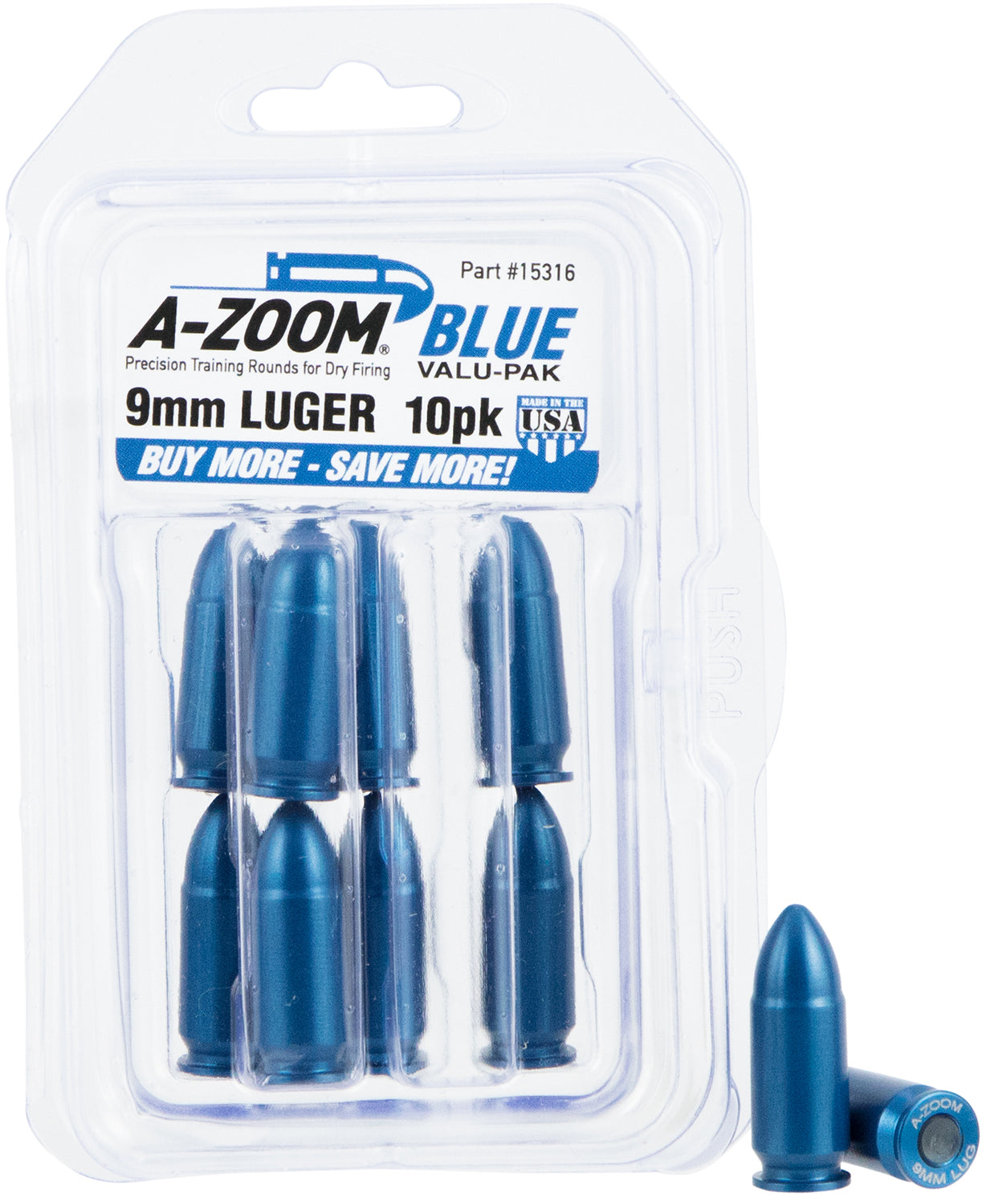 AZOOM 15316      BLUE SNAP CAPS 9MM           10PK