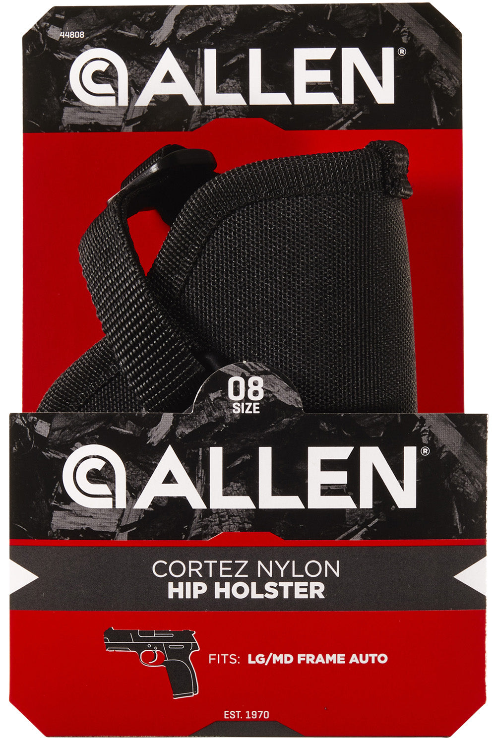 ALLEN 44808  HOLSTER PISTOL CORTEZ NYL  SZ 8  BLK