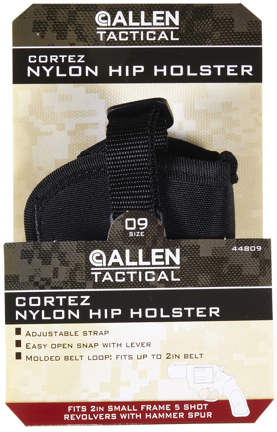 ALLEN 44809  HOLSTER PISTOL CORTEZ NYL  SZ 9  BLK
