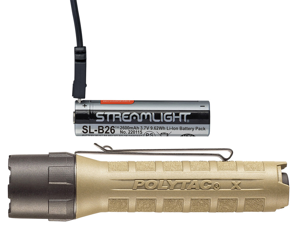 STL 88612  POLYTAC X USB FLASHLIGHT COYOTE 18650