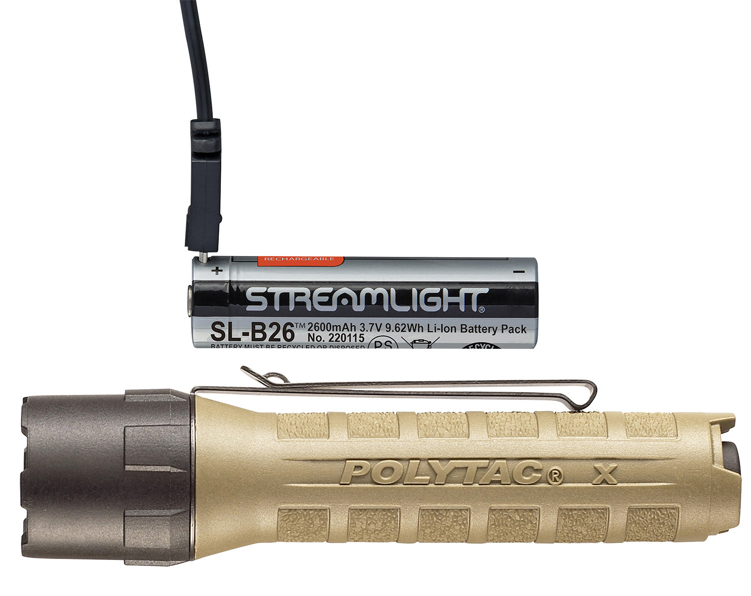 STL 88612  POLYTAC X USB FLASHLIGHT COYOTE 18650