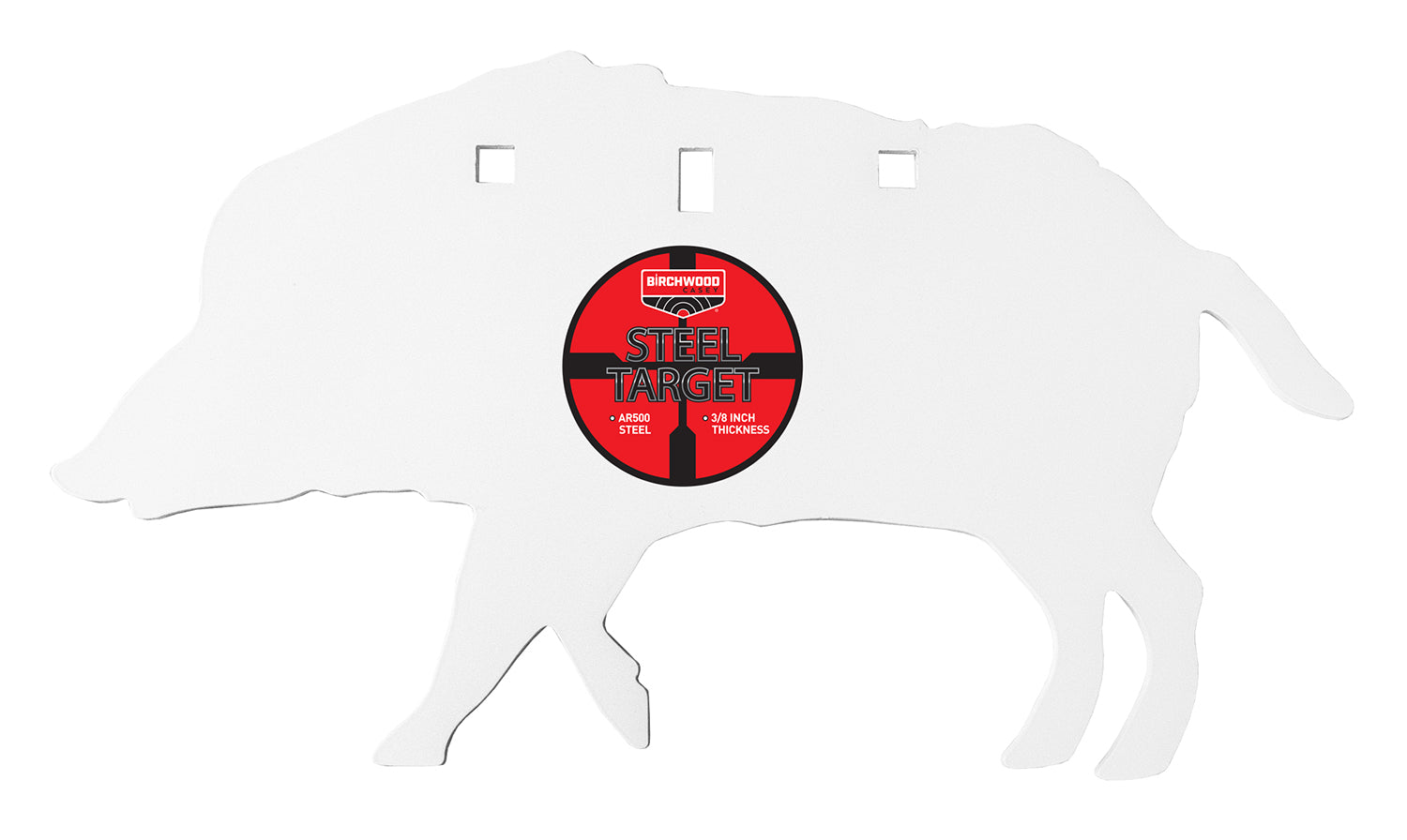 BIR 47709         AR500 3/8 SILHOUETTE/3HOLE BOAR