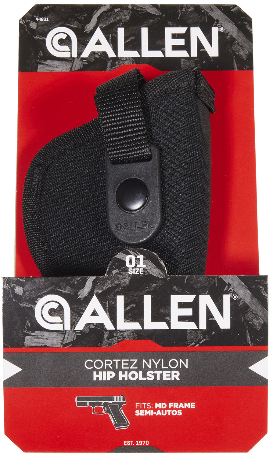 ALLEN 44801  HOLSTER PISTOL CORTEZ NYL  SZ 1  BLK