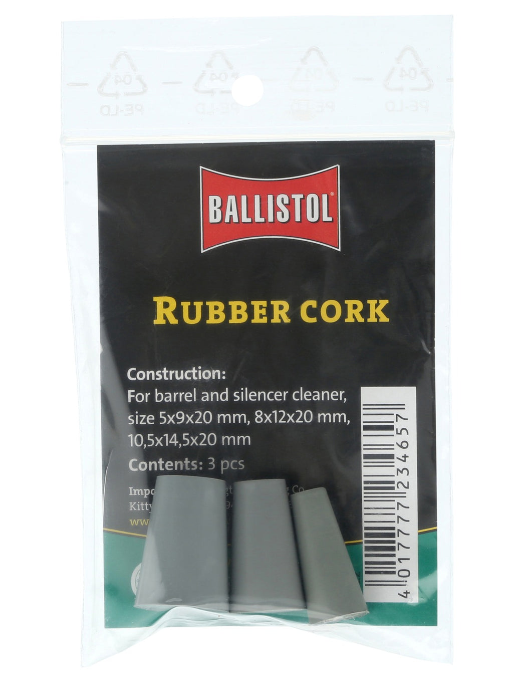 BALLISTOL 233025 RUBBER CORK 3 SIZE SET