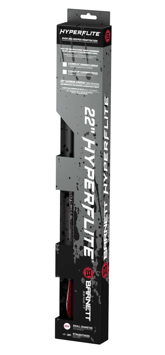 BARNETT BAR20043 HYPERFLITE 22" ARROWS 5PK RED/WHT
