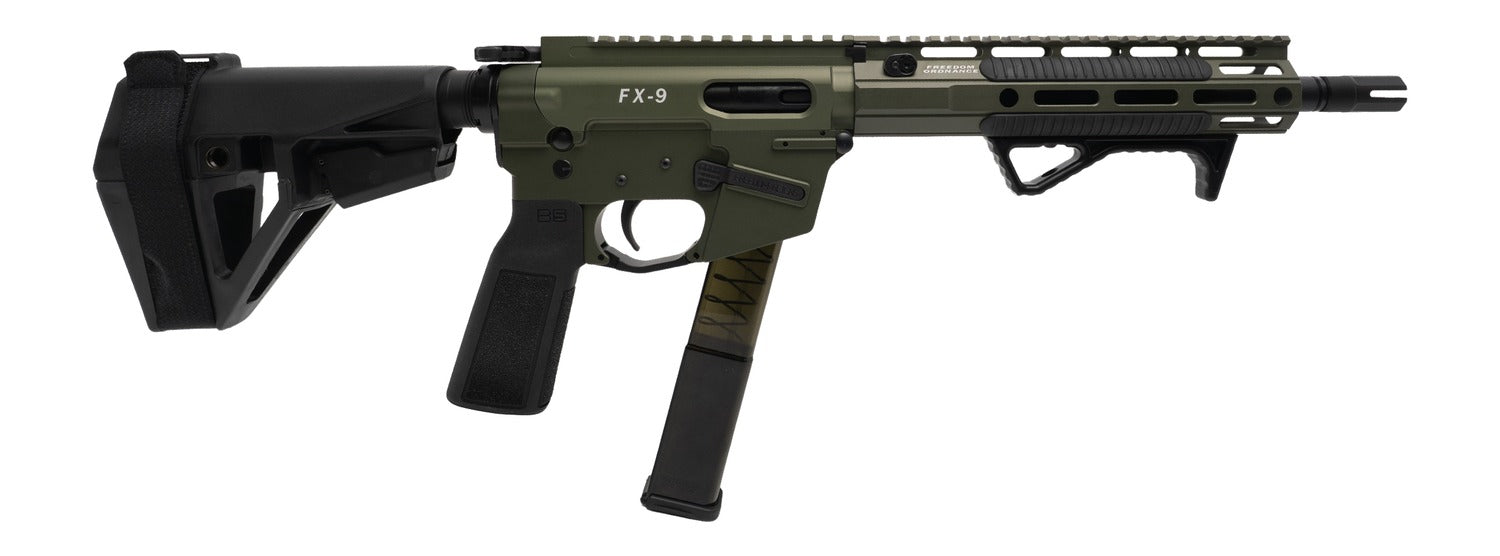 FREEDOM ORDNANCE FX9P10E-ODG  9MM 10"  SBA5 BRACE
