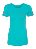 GLK AP96444 GLOCK GIRL FLAG TEE M   TEAL